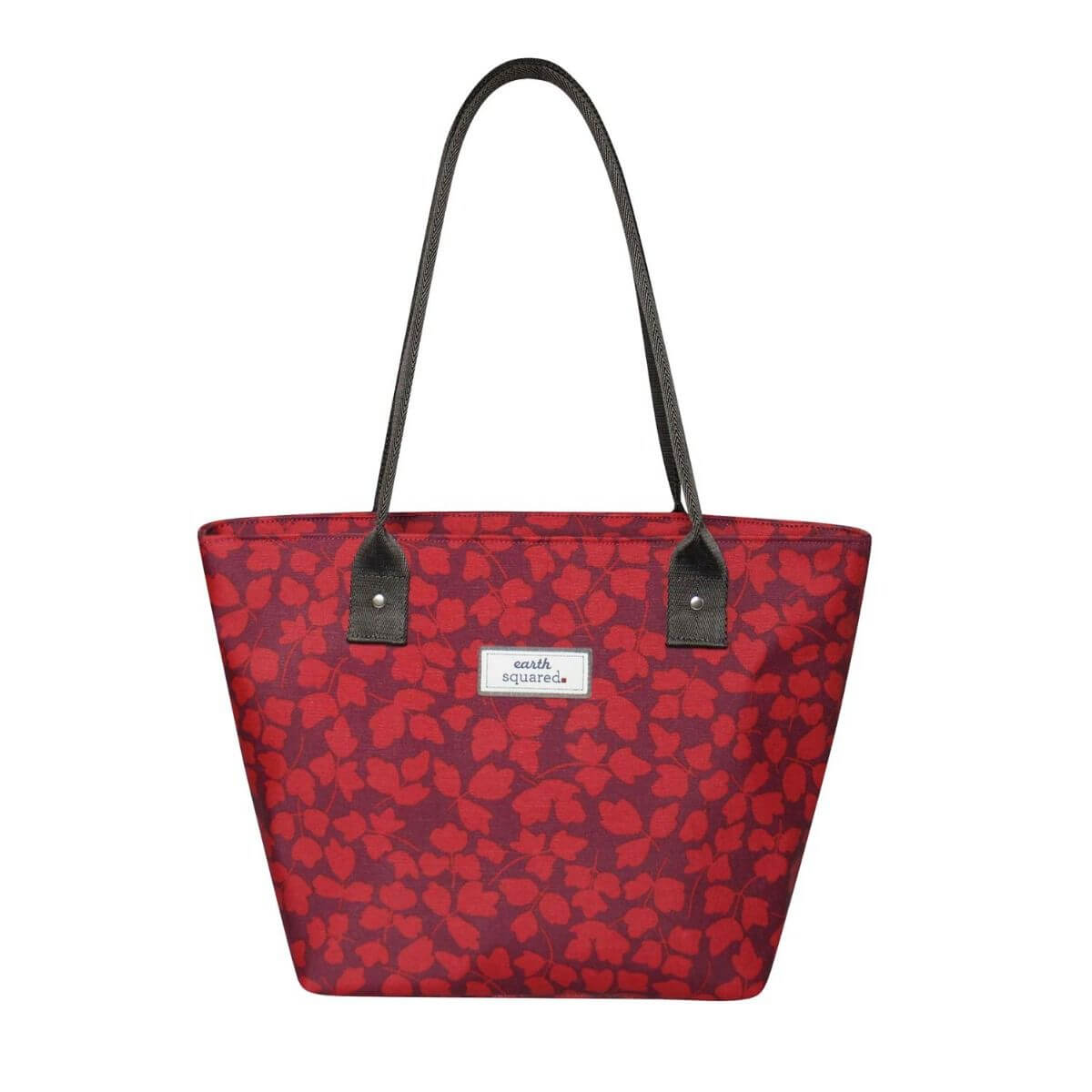 Red Flower Oil Cloth Tote Bag