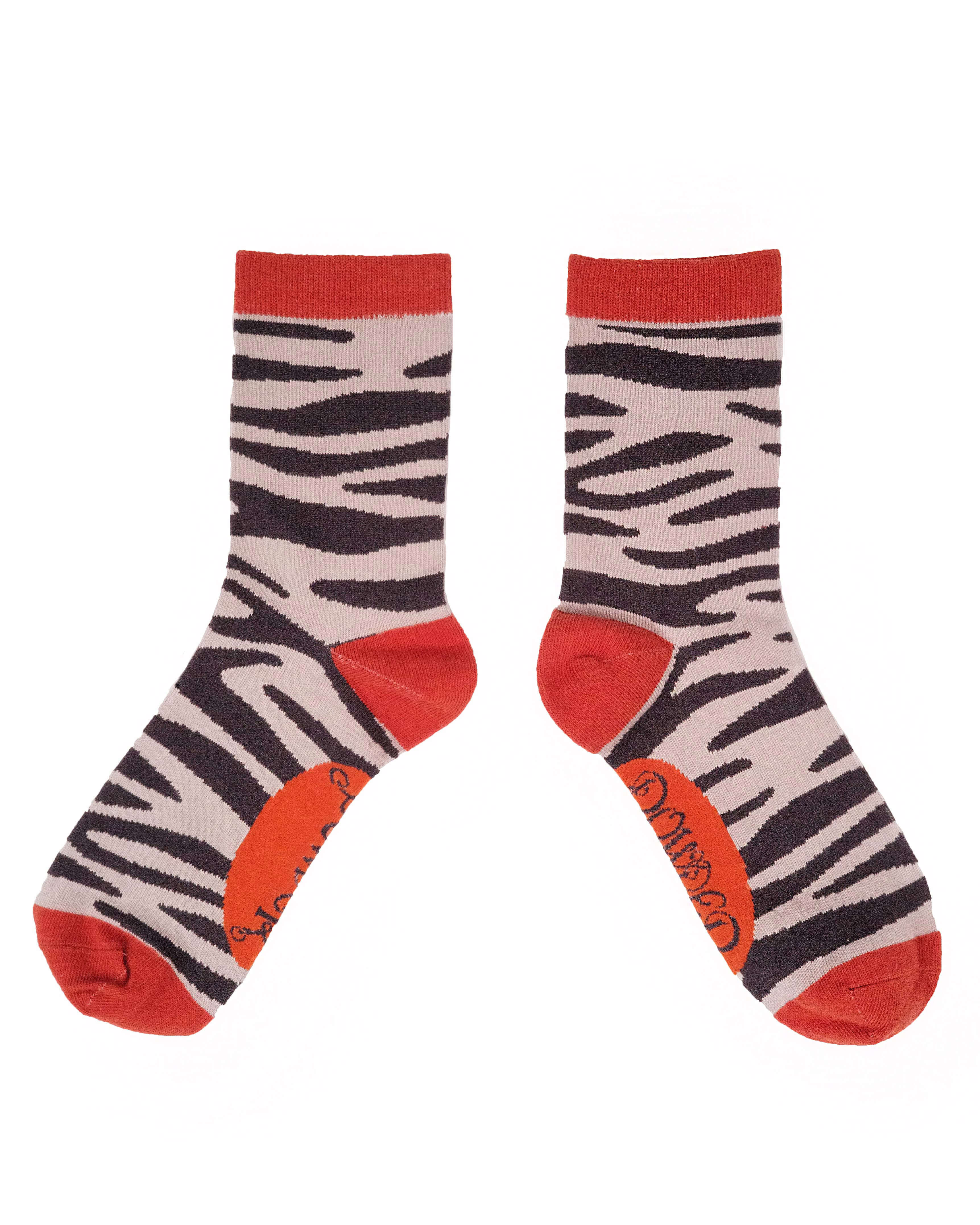 Zebra Print Ankle Socks- Blue