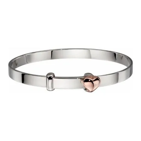 Fleur - Rose Gold Heart Silver Baby Bangle