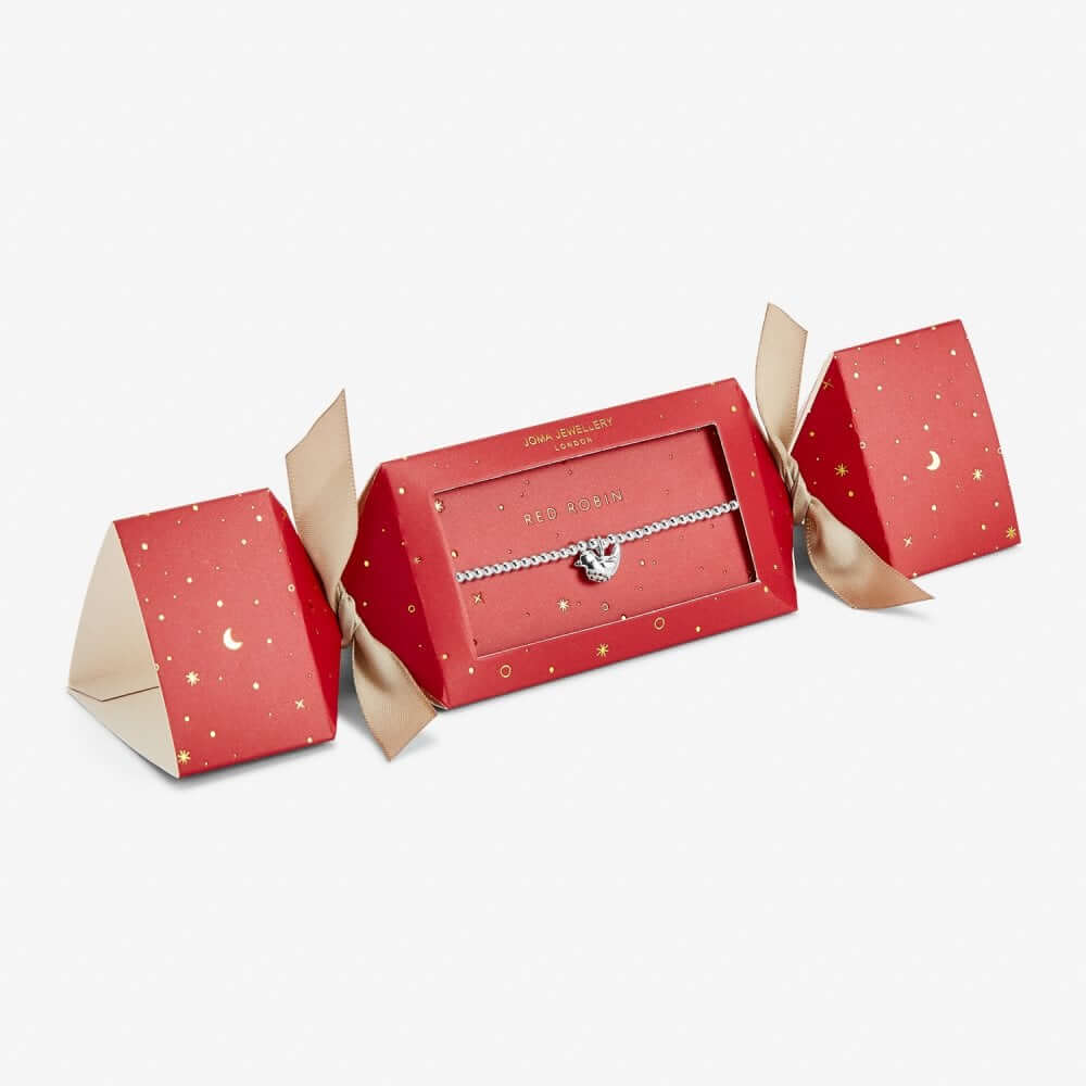Christmas Cracker | Red Robin | Silver | 17.5cm Stretch
