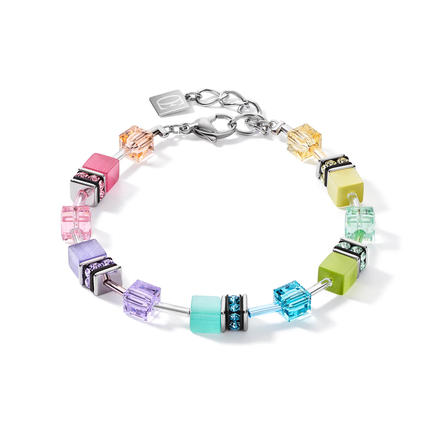 Fresh Pastel Multicolour Geo Cube Bracelet