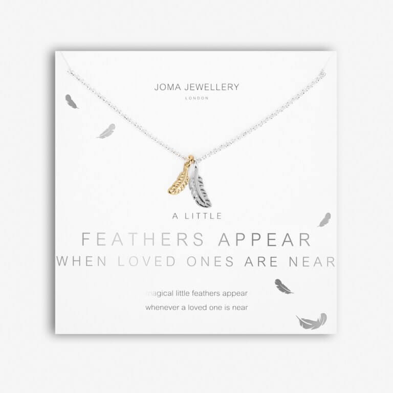 A Little | Feathers Appear When Loved Ones Are Near | Silver And Gold | Necklace | 46cm + 5cm Extender