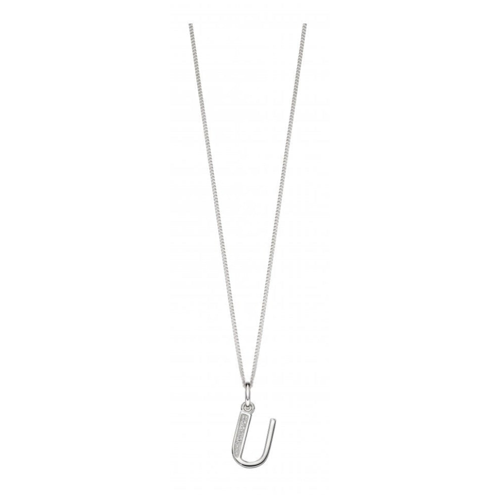 Art Deco Initial 'U' CZ Pendant