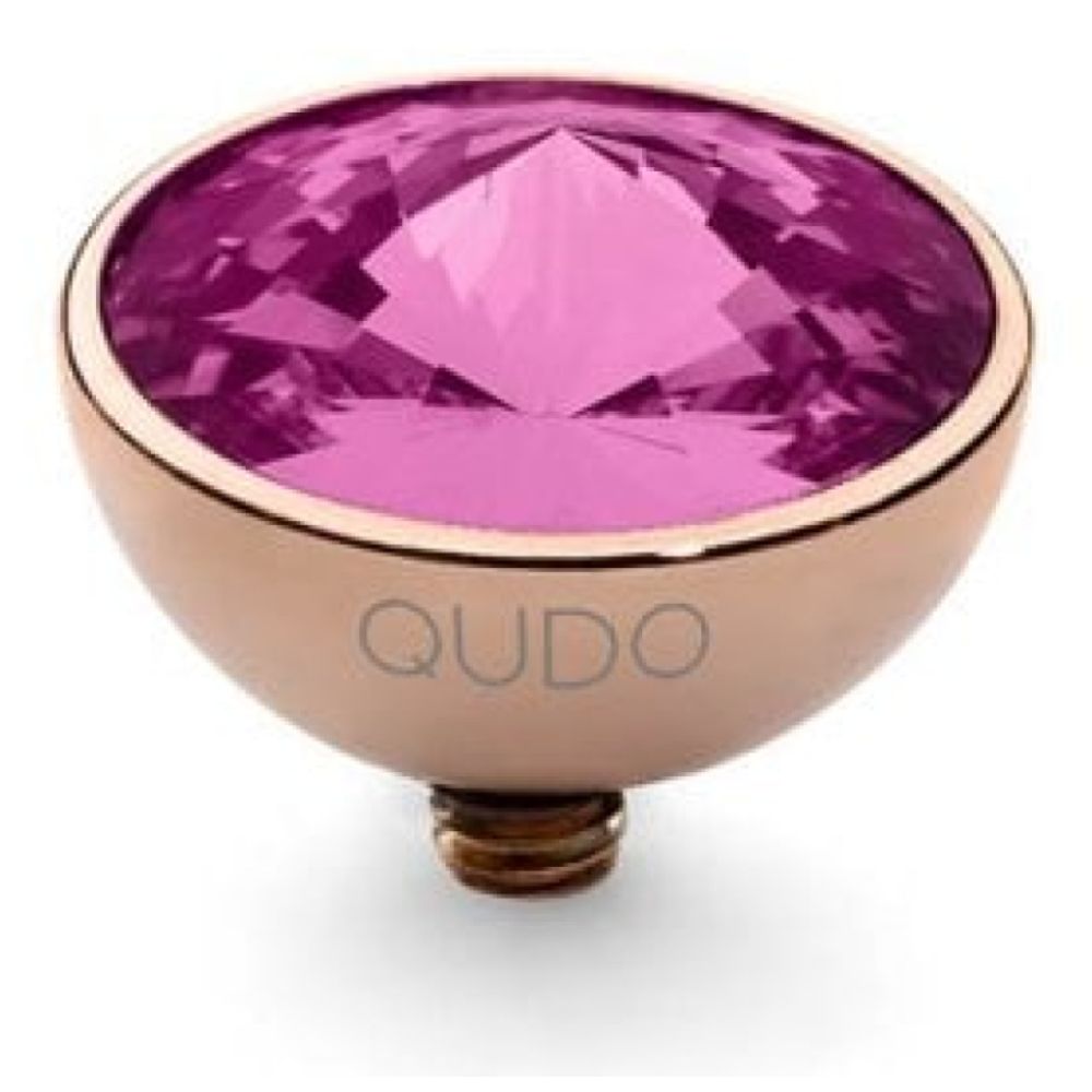 Famosa Rose Gold 11.5mm Bottone Ring Top Fuchsia