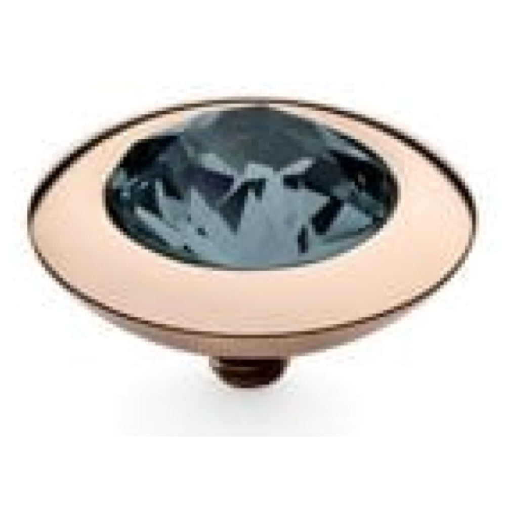 Famosa Rose Gold 13mm Tondo Ring Top Denim Blue