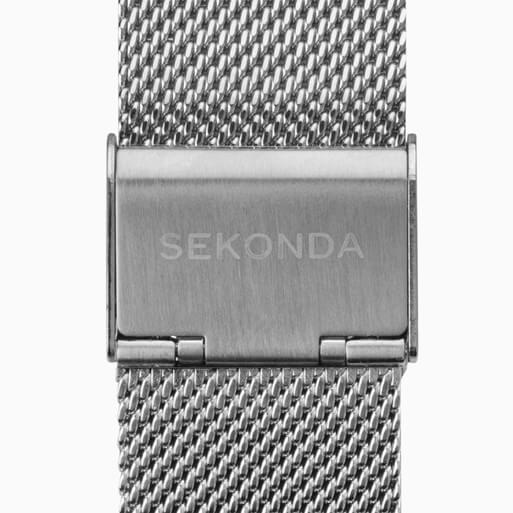 Silver Case with White Dial & Stainless Steel Mesh Bracelet Strap Men's Nordic Watch