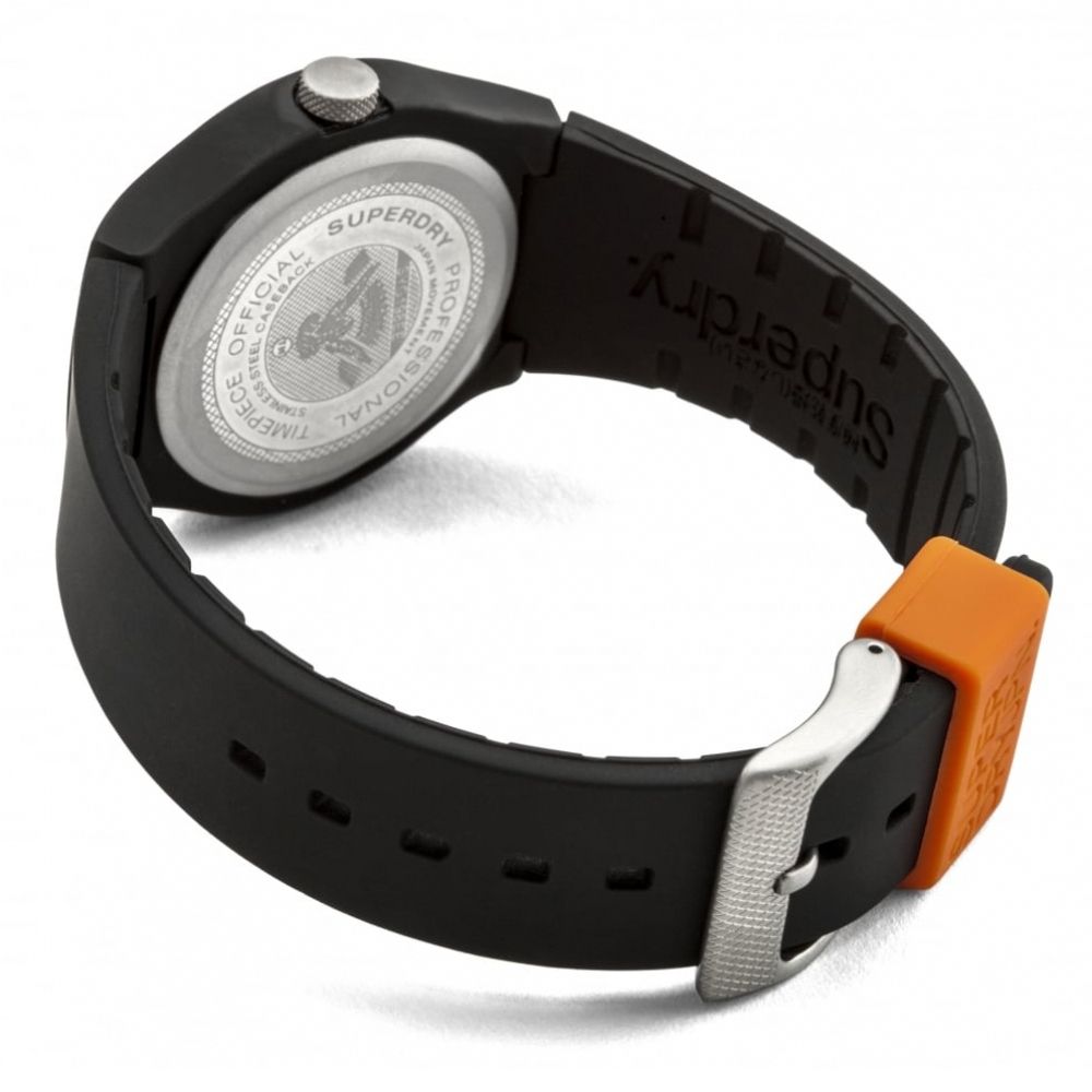 Urban' Black Silicone Strap Watch With Black Dial
