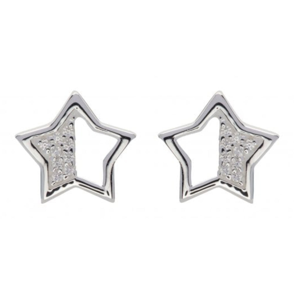 Sterling Silver 925 Star Earrings with CZ