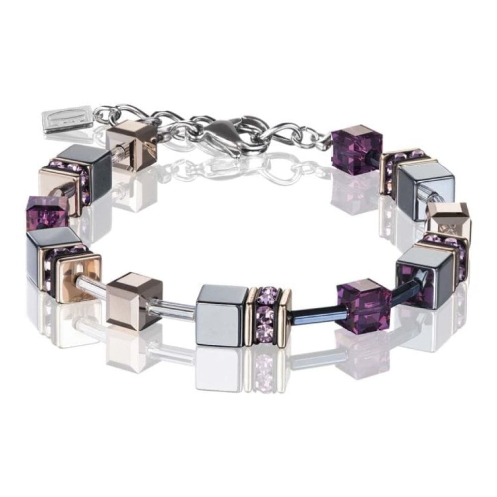 Geo Cube Purple- Grey Bracelet