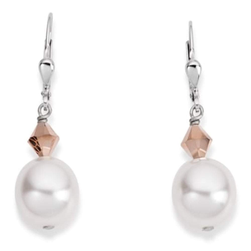 Rose Crystal/Pearl Earrings