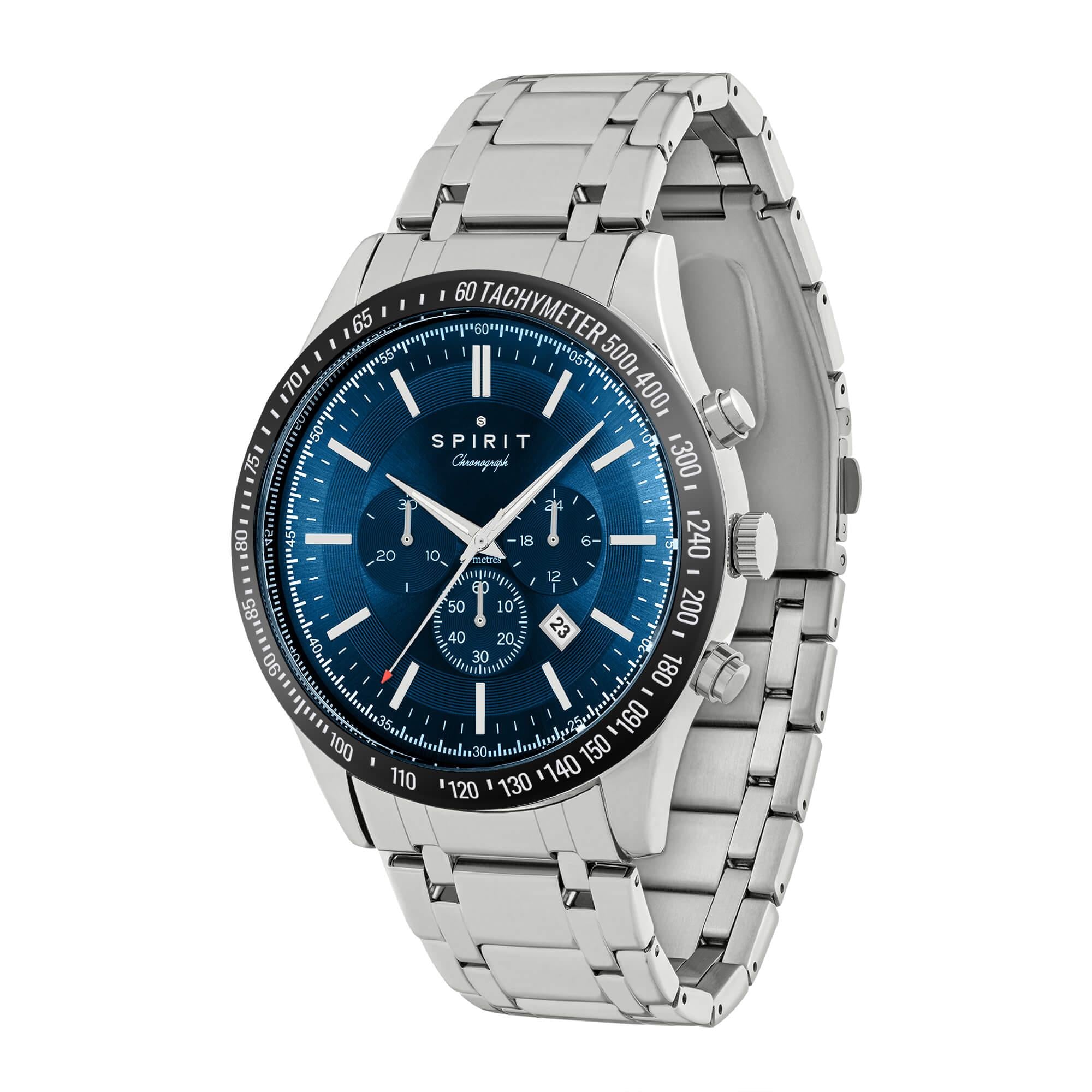 Gents Tachymeter Polished Silver Bracelet Watch