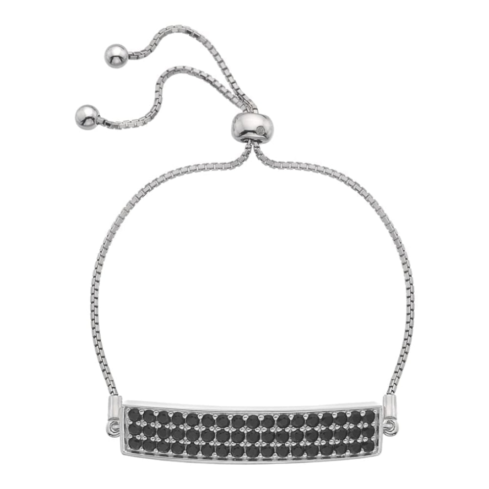 Crystal Triple Row Bracelet - Black