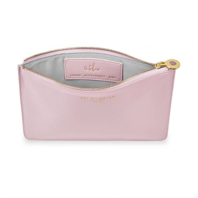 Birthstone Perfect Pouch | October | Tourmaline | Dusty Pink