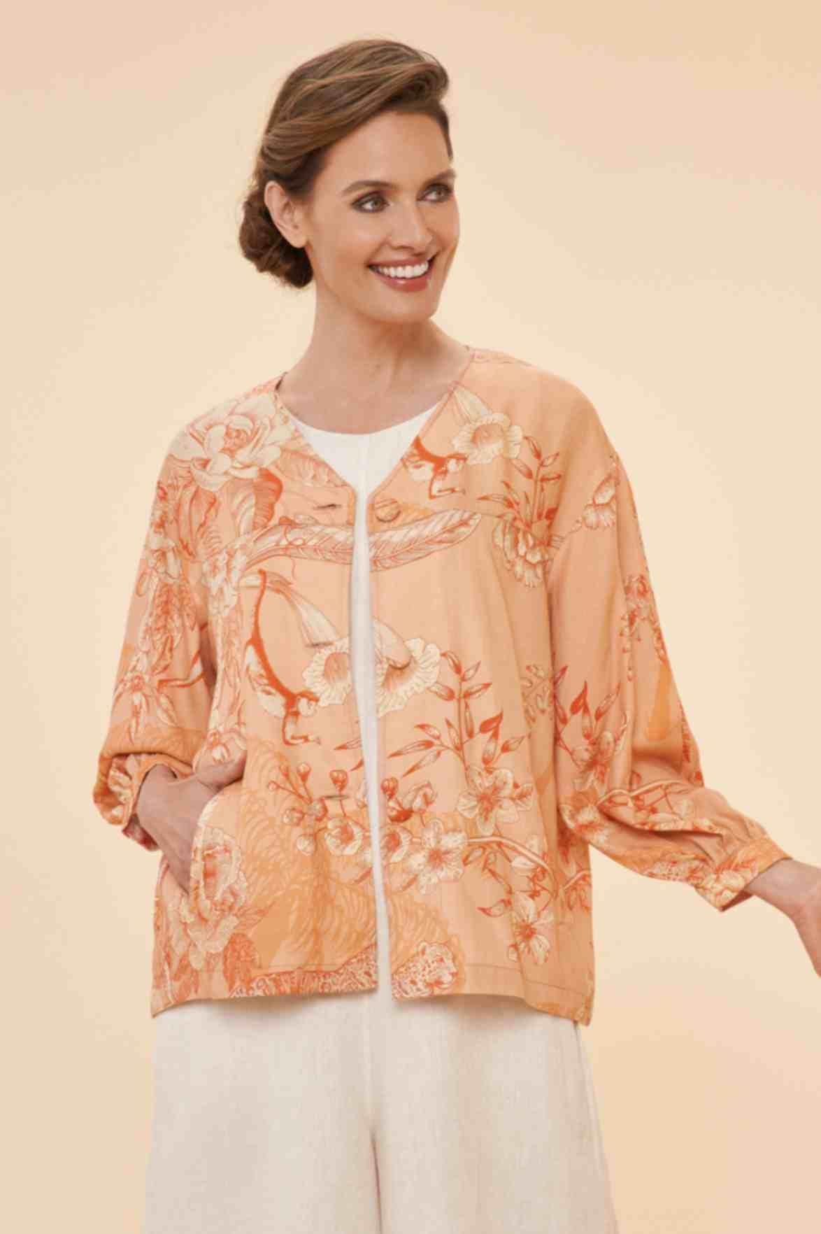 Puff Sleeve Jacket - Coral
