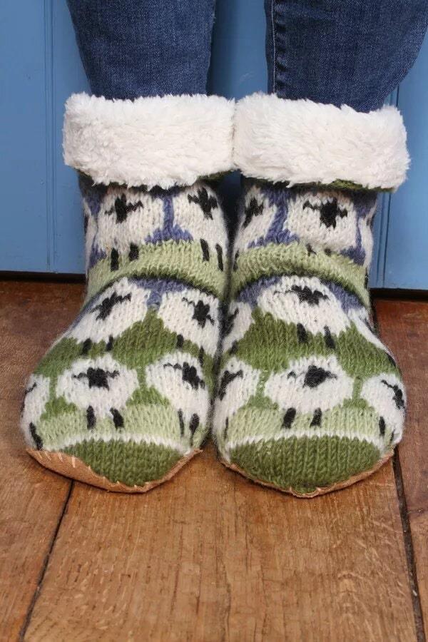 Flock Of Sheep Slipper Socks- Eu 40-41