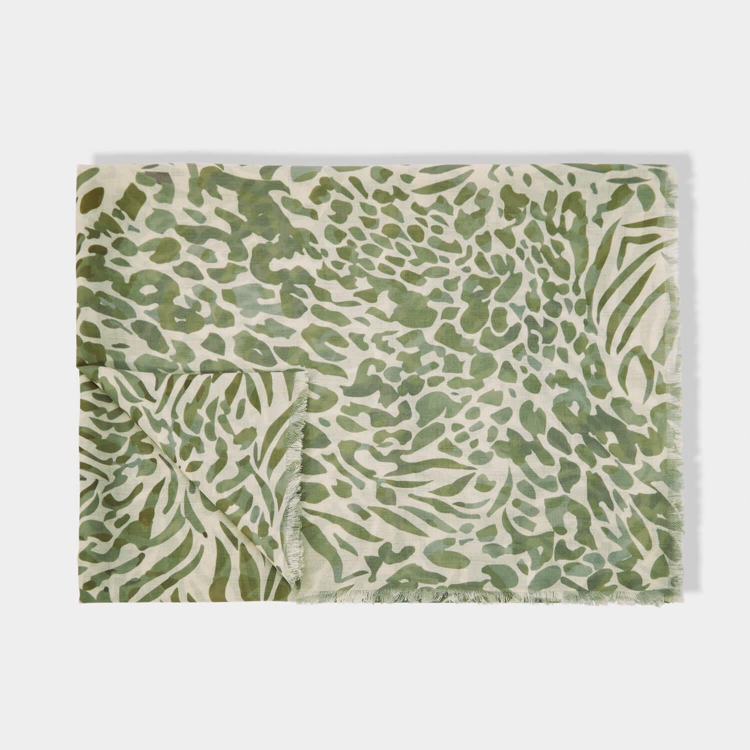 Animal Print Scarf in Olive