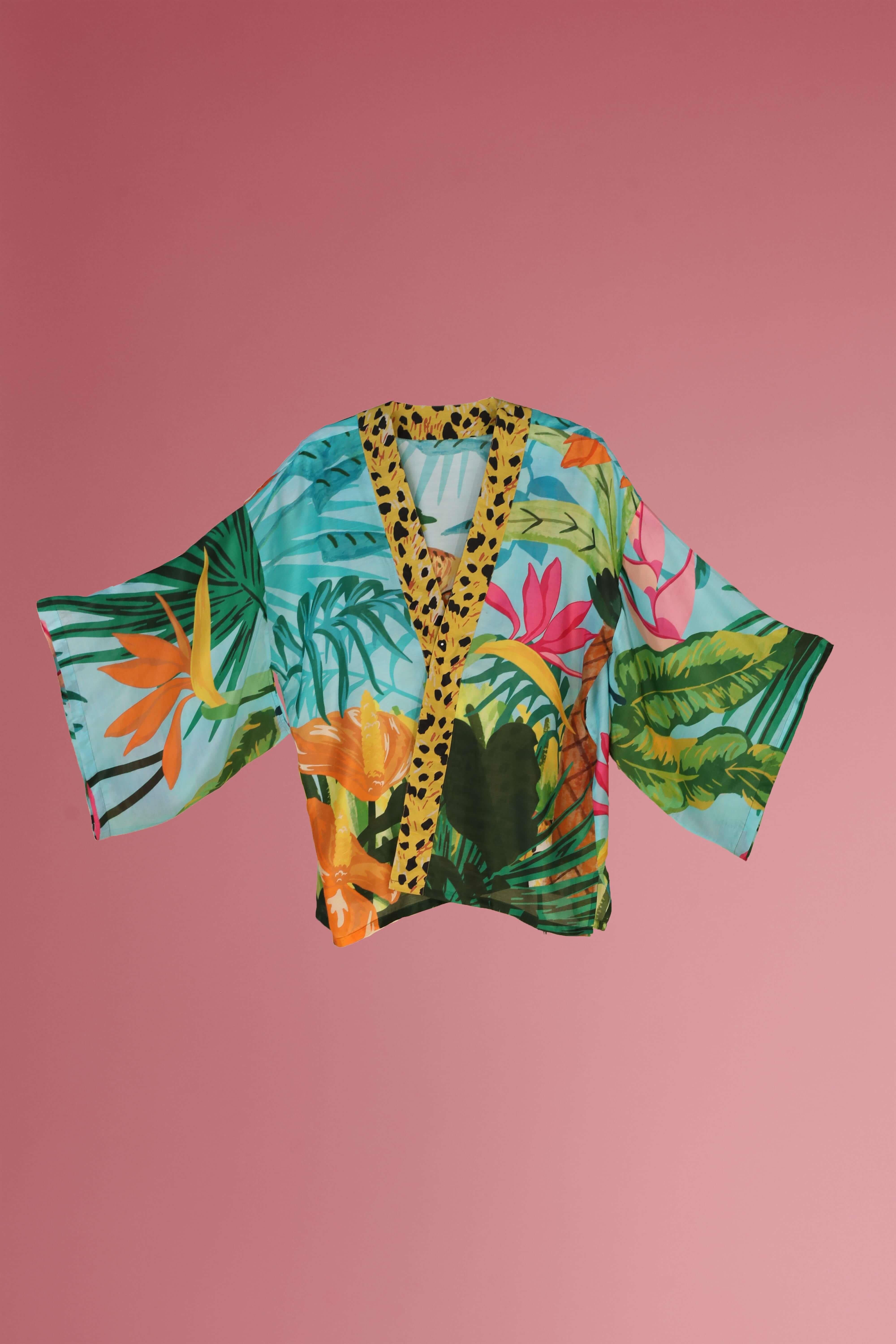 PRINTED KIMONO JACKET - Cheetah