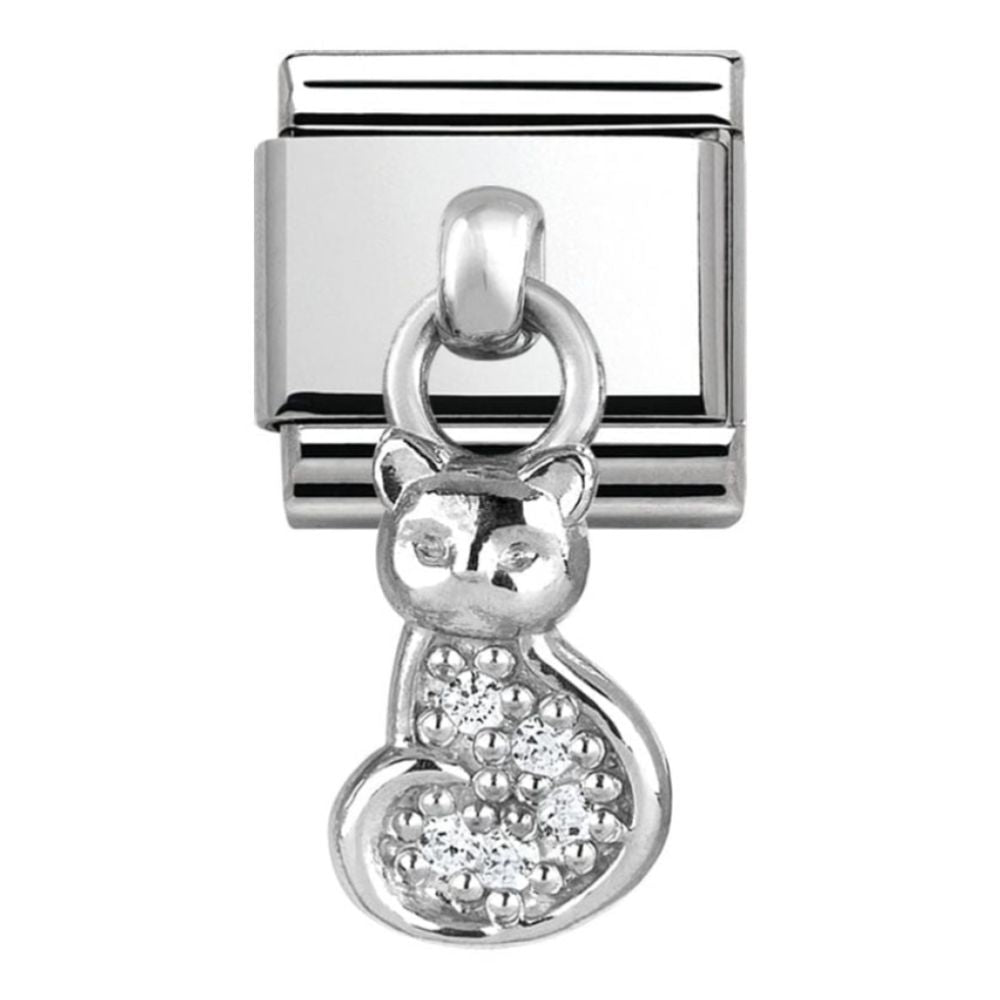 Classic CZ Cat Charm Link