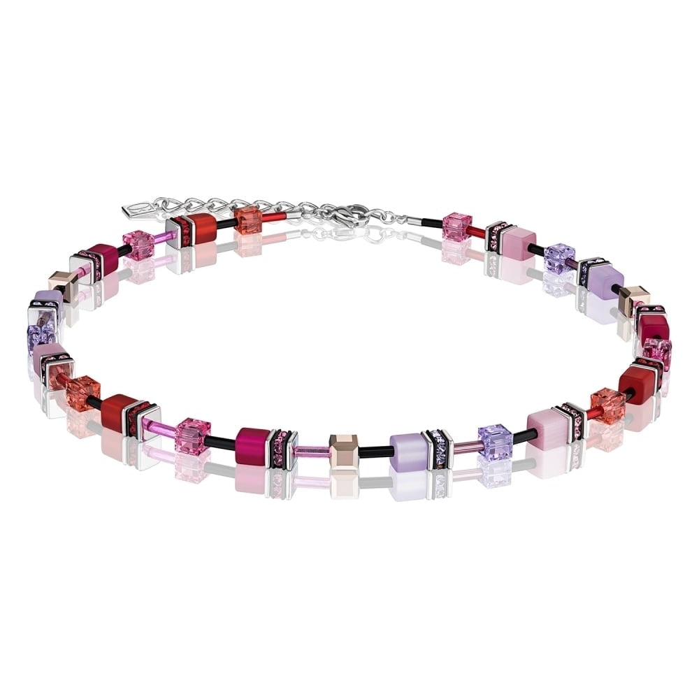 Red Rose Multicolour Geo Cubes Necklace