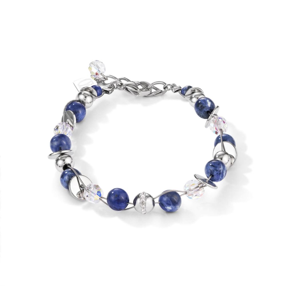 Twisted Pearls Sodalite & Stainless Steel Blue Bracelet