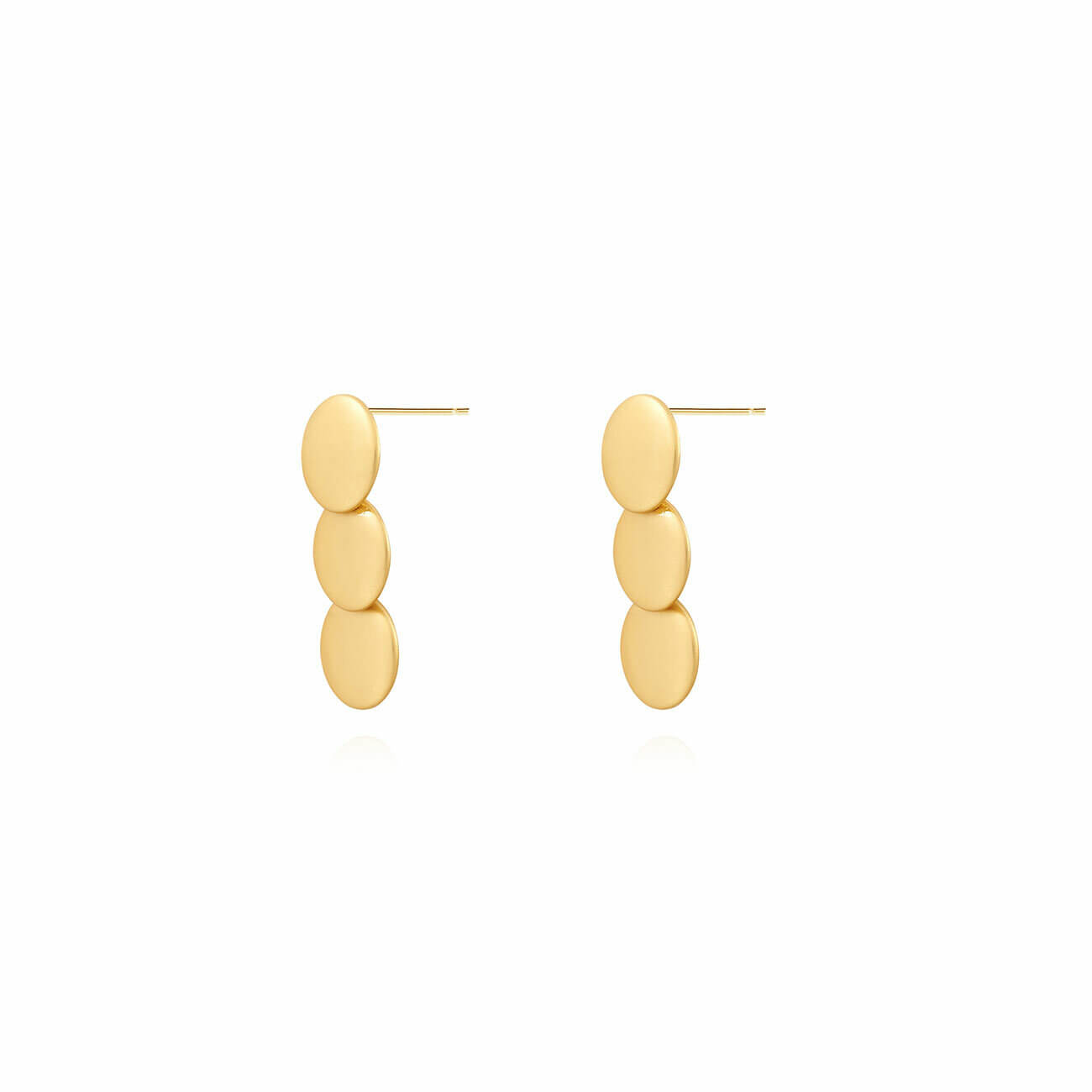 Statement Earrings | Gold | Matte Linked Discs | Earrings