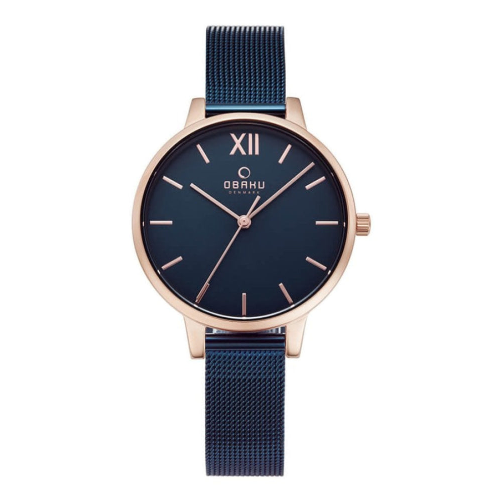 LIV - OCEAN Rose Gold Plated Blue Dial & Blue Mesh Strap Ladies Watch