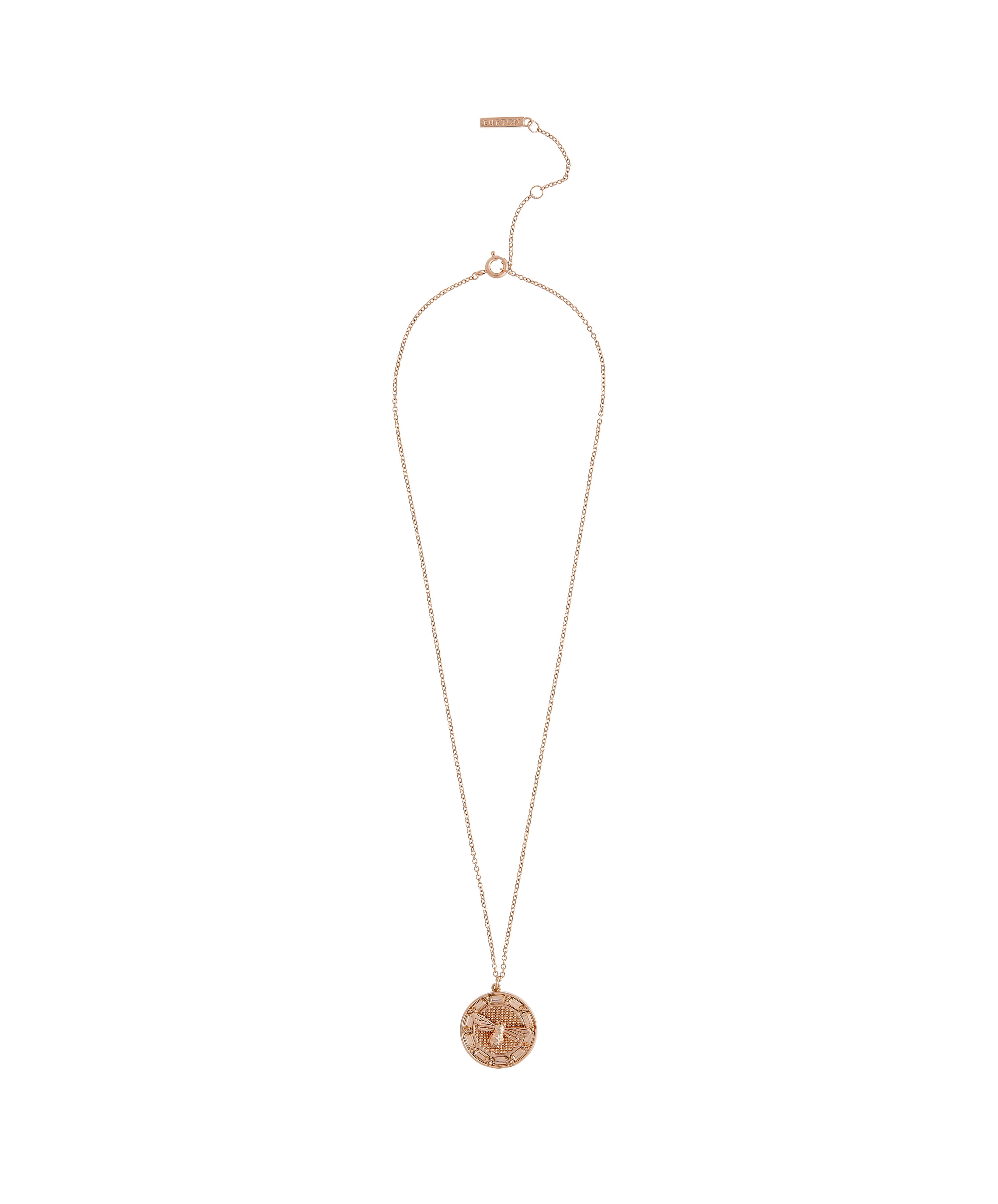 Lucky Bee Stone Set Pendant 18K Rose Gold Plating Necklaces