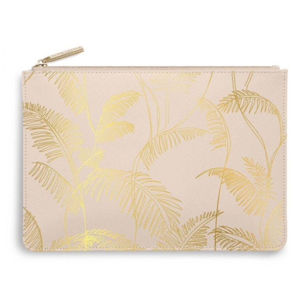 Perfect Pouch | Palm Print | Nude Pink | 16 X 24cm