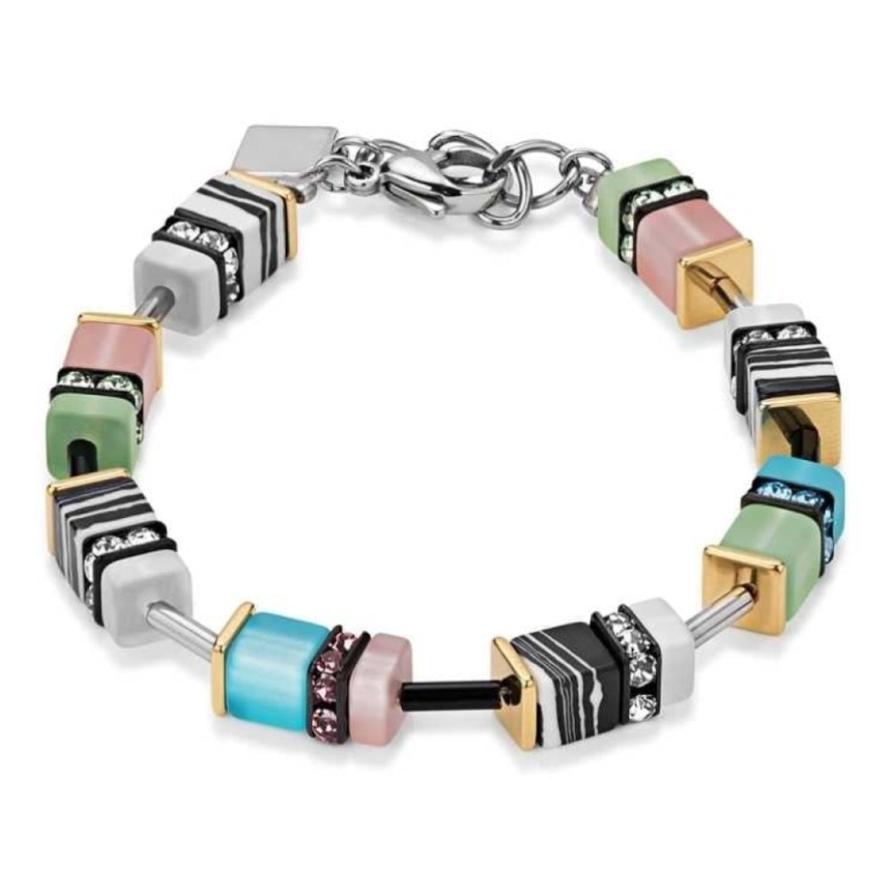 Multicolour Pastel Geo Cube Bracelet