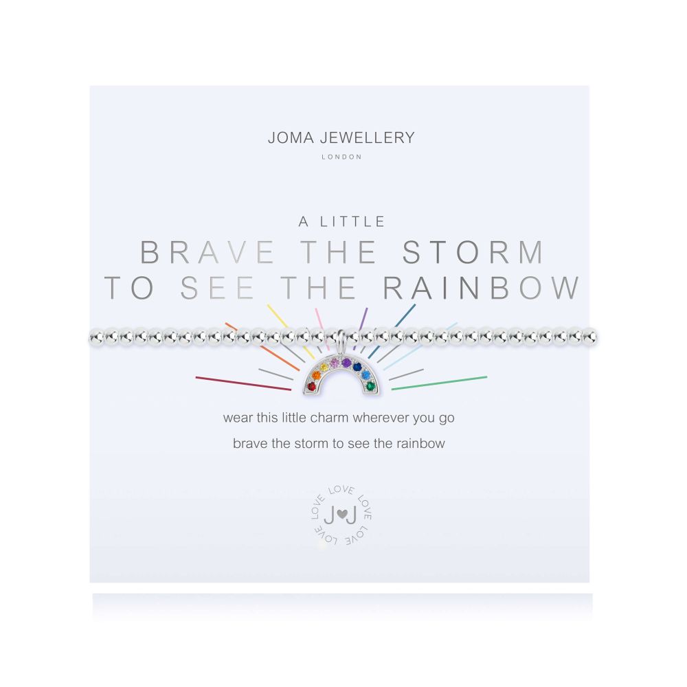 A Little | Brave The Storm To See The Rainbow | Silver | Bracelet | 17.5cm Stretch
