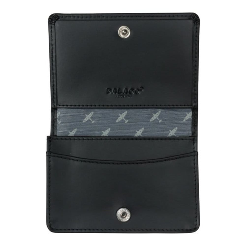 Leather Credit Card holder with Spitfire lining -Black