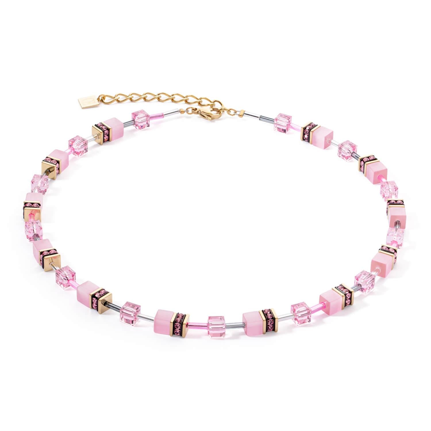 GeoCUBE Iconic Mono Gold Necklace In Light Rose