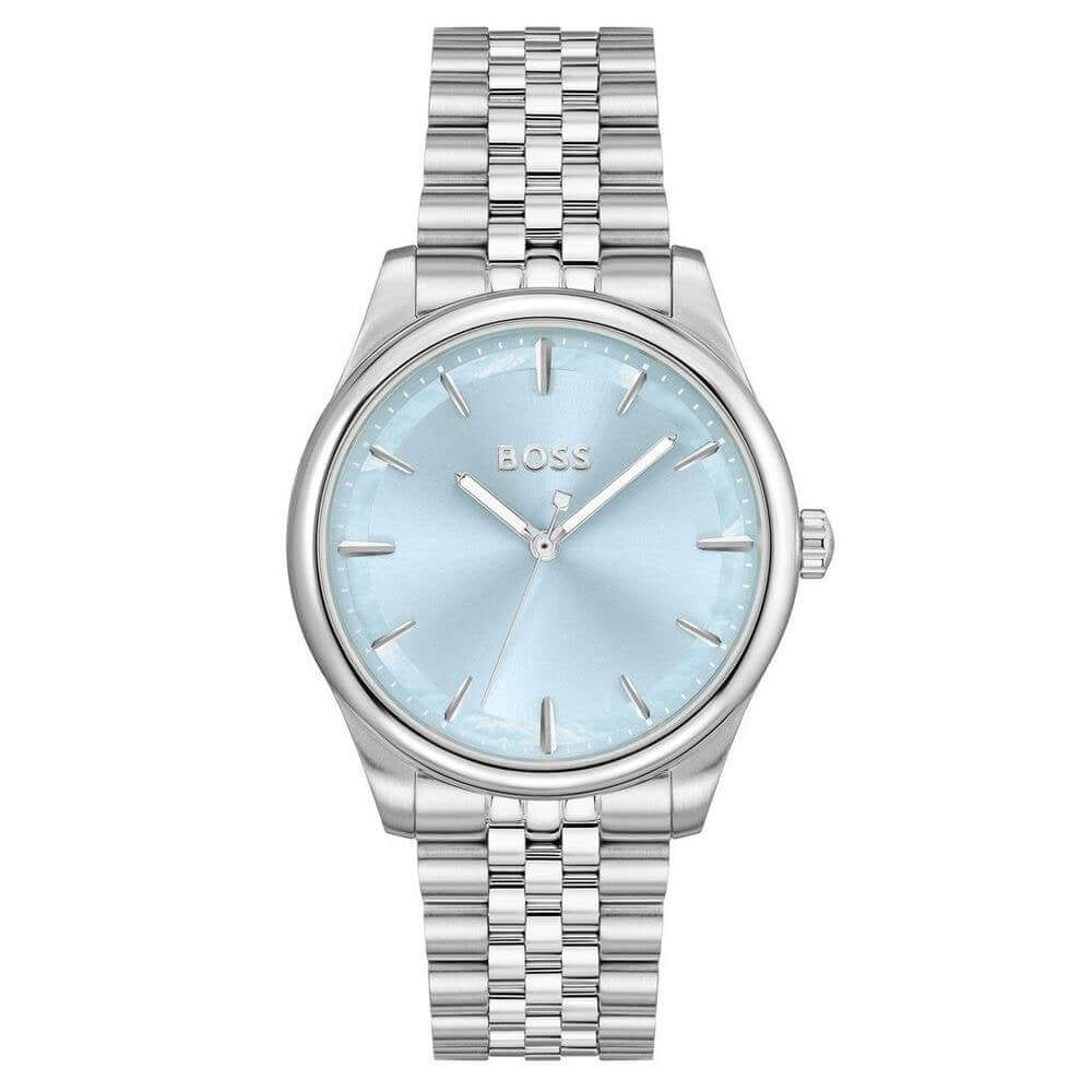 Graceful Light Blue Dial With Stainless Steel Bracelet Womens Watch