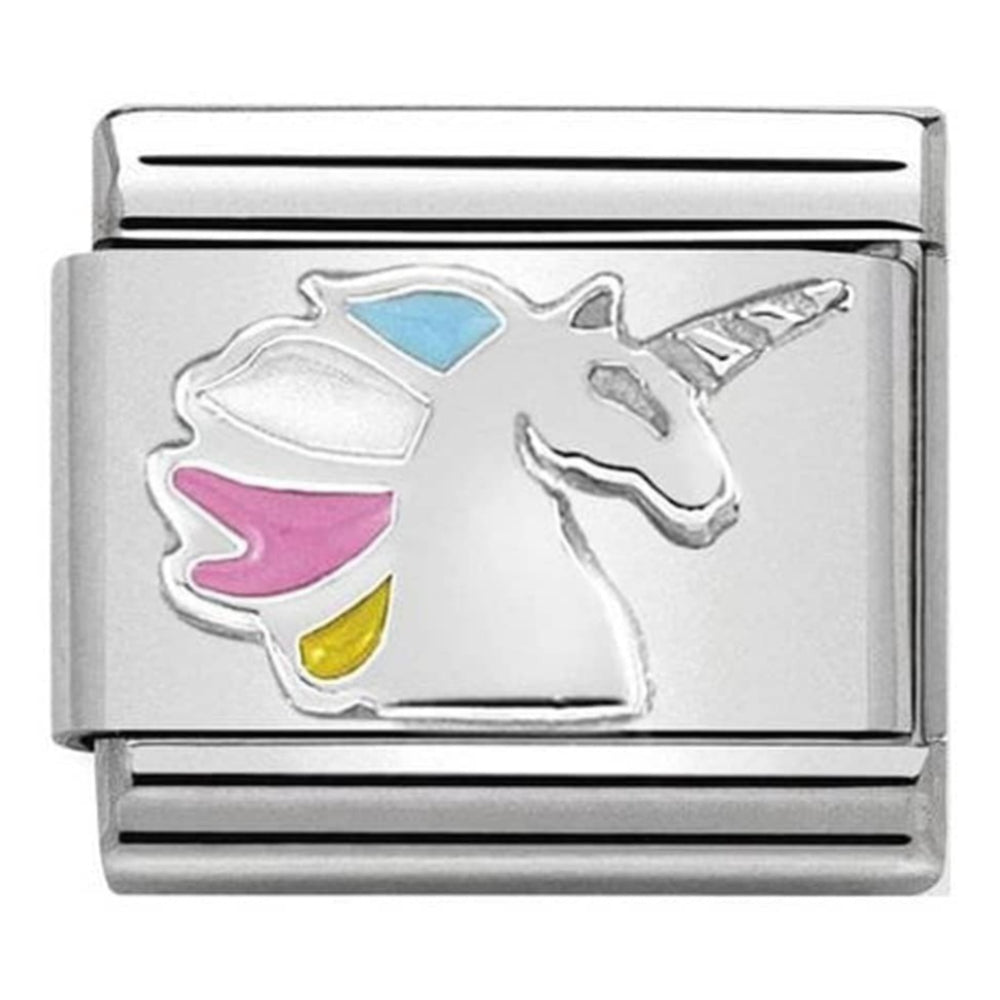 Classic Symbols in Steel, Enamel & 925 Silver Unicorn Link