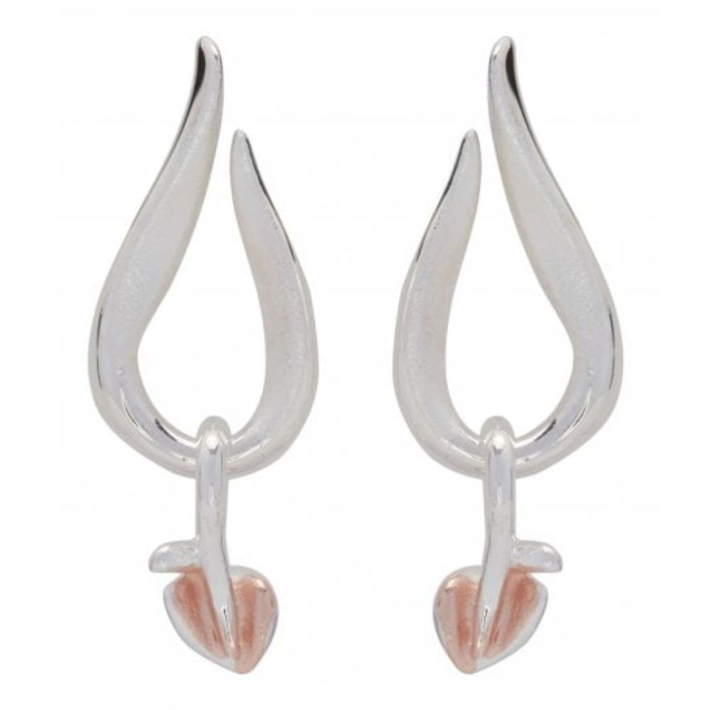 Sterling Silver 925 Earrings with Rose Gold Plating