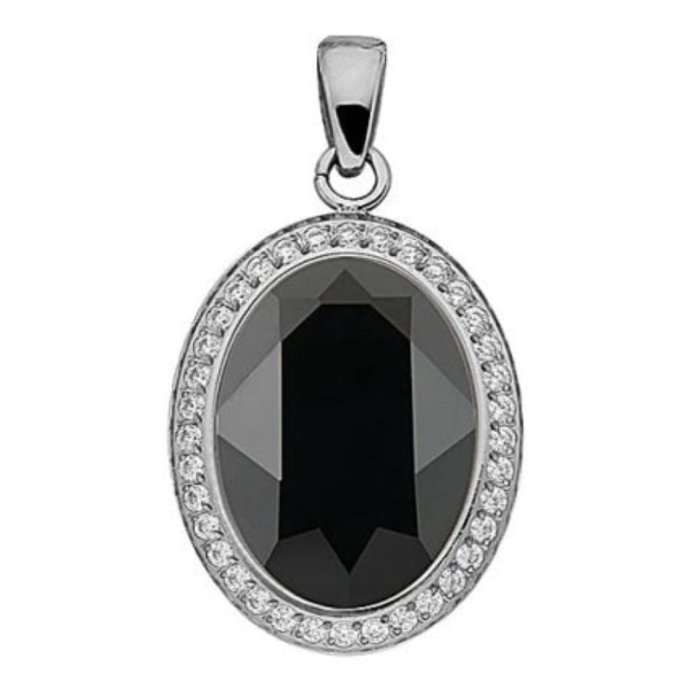 Pendant Tivola Deluxe Jet Crystal Big Silver