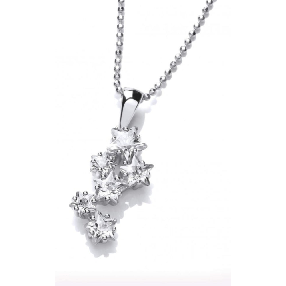 Silver CZ Stars At Night Pendant