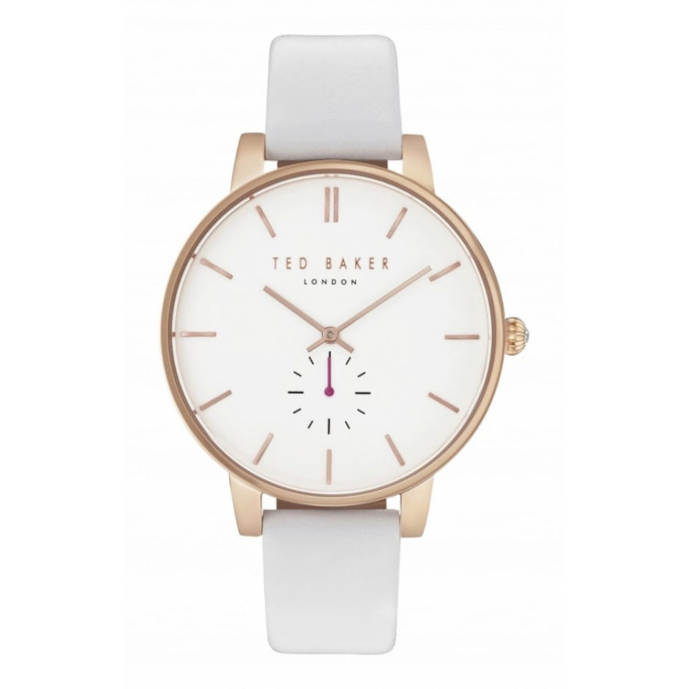 Rose Gold Plated Dial & Leather Strap Ladies Wristwatch
