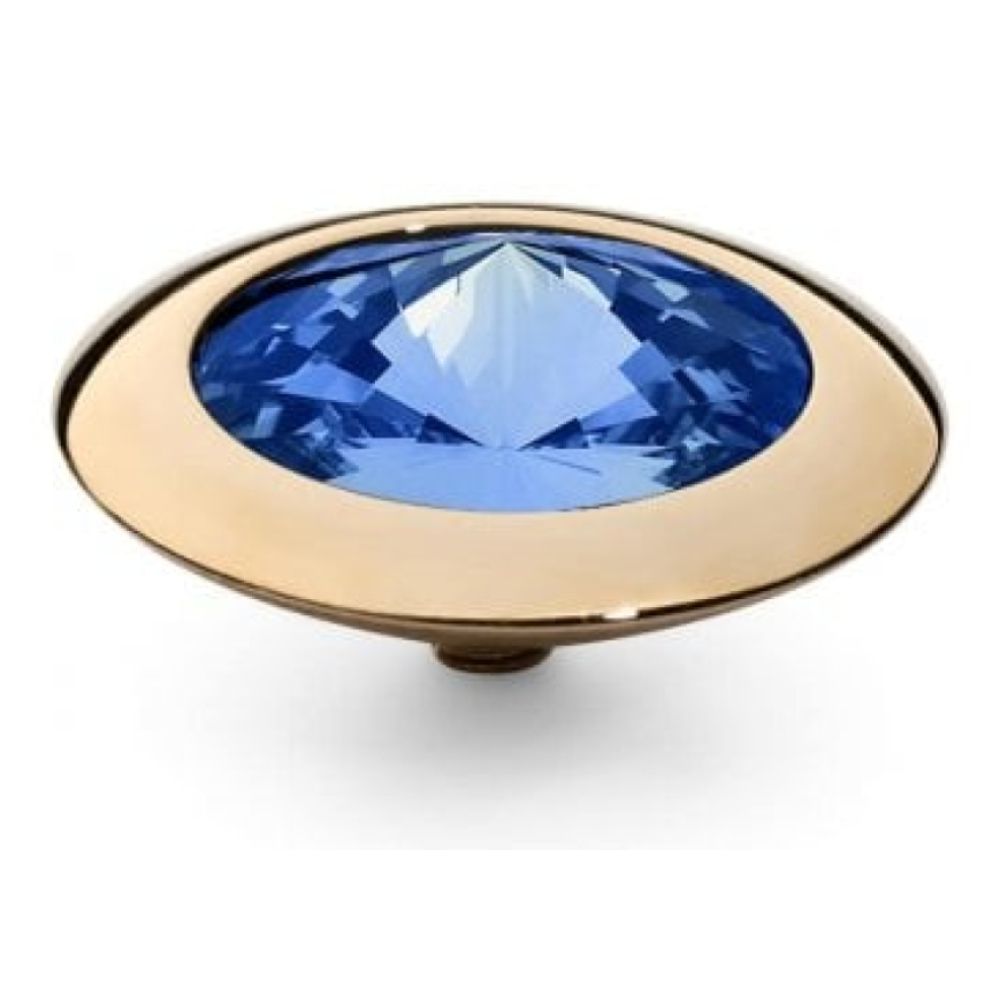 Famosa Gold 16mm Tondo Ring Top Sapphire