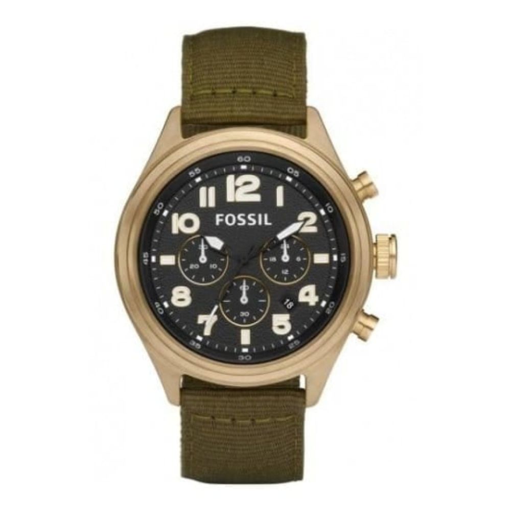Gents Olive Fabric Chronograph Strap Watch