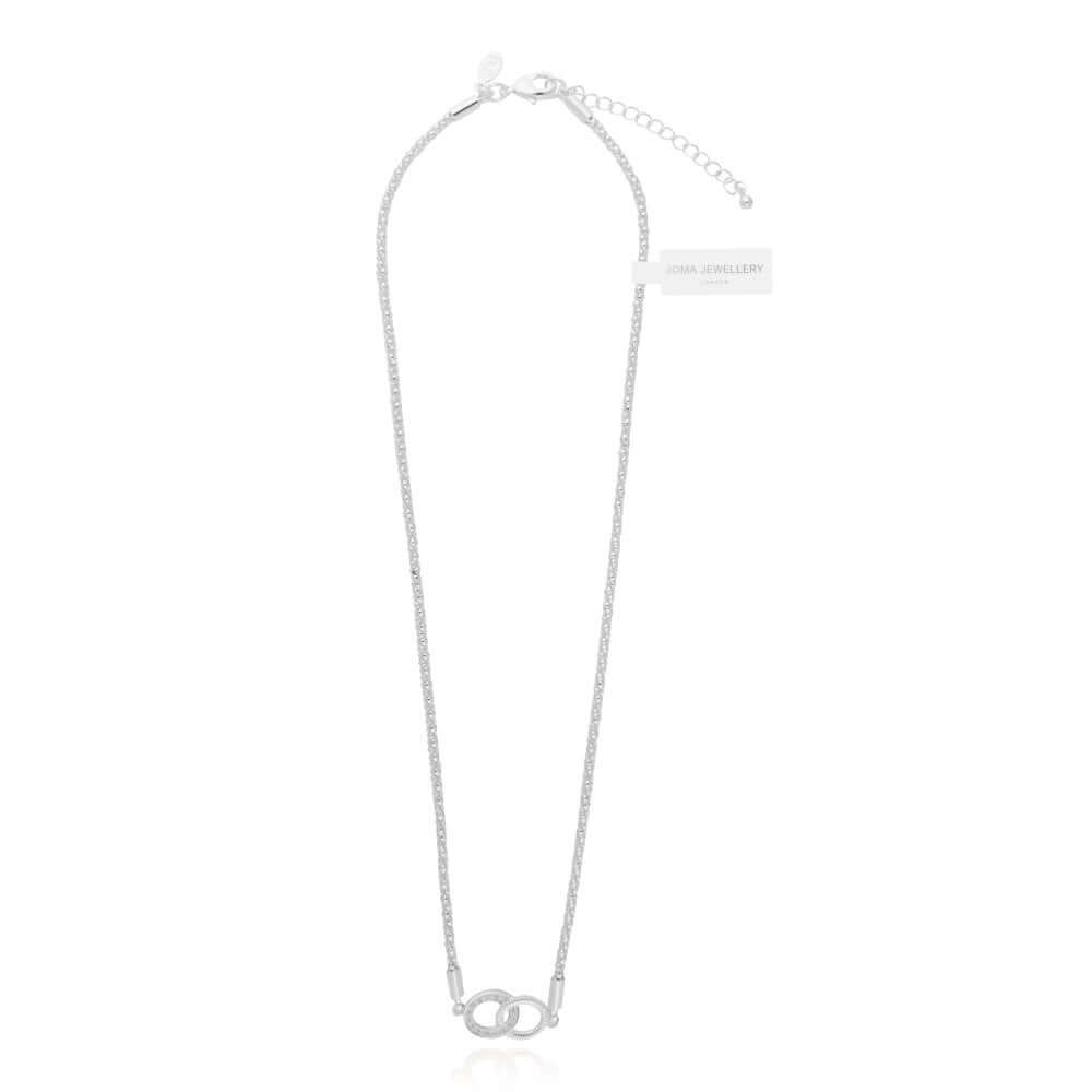 Halo Silver Interlocking Hoops Necklace