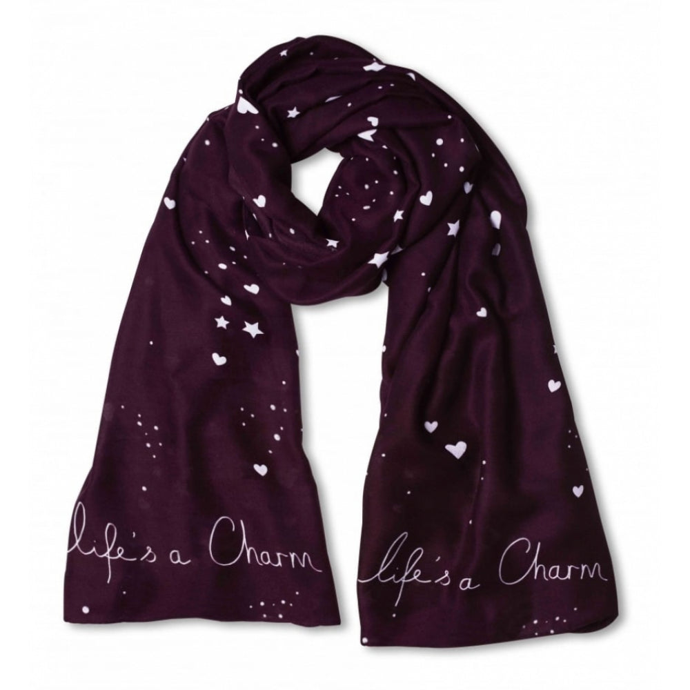 Sentiment Scarf - Life's A Charm - Burgundy