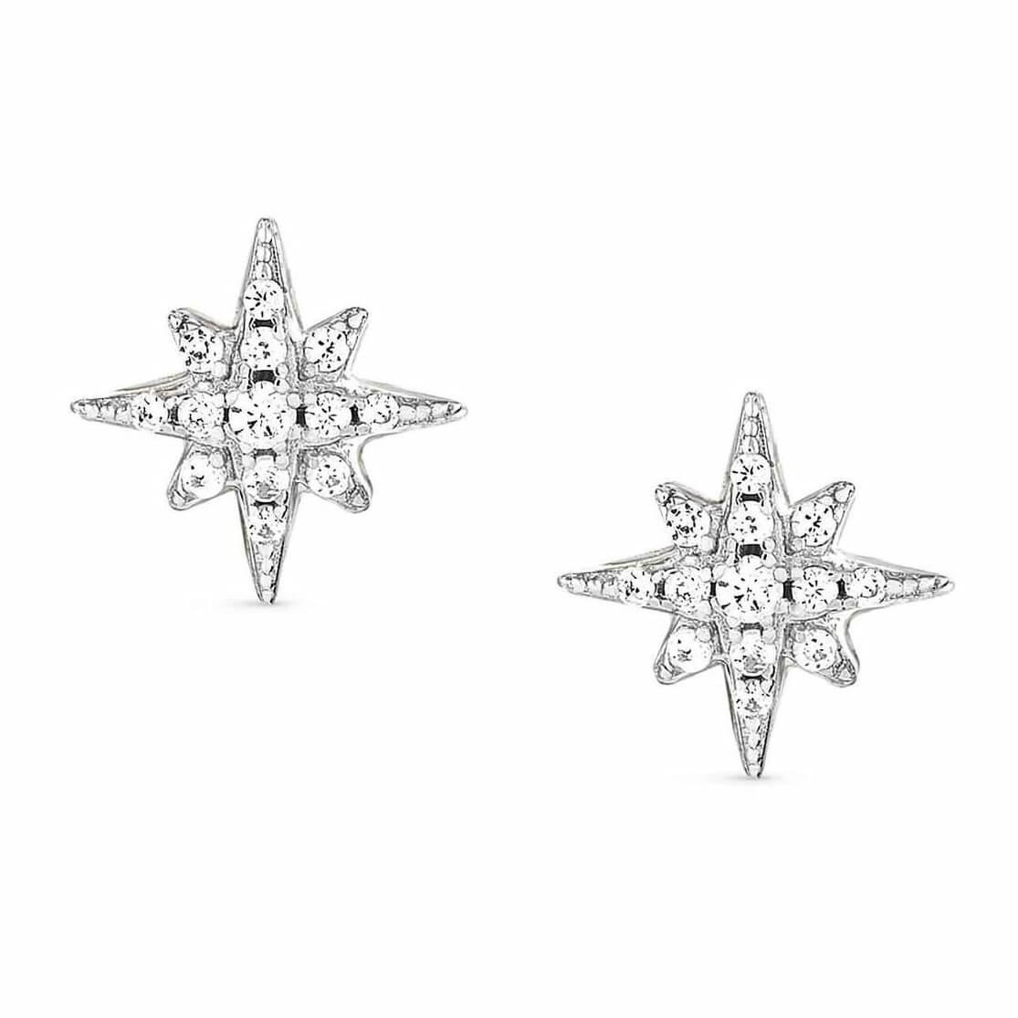 Sweetrock Romance Silver Wind Rose Stud Earrings