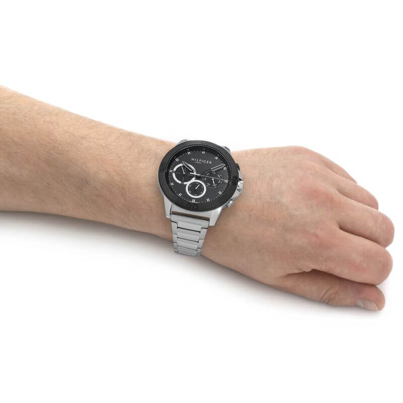 Harley Sport Stainless Steel & Ionic Plated Black Steel Gents Watch