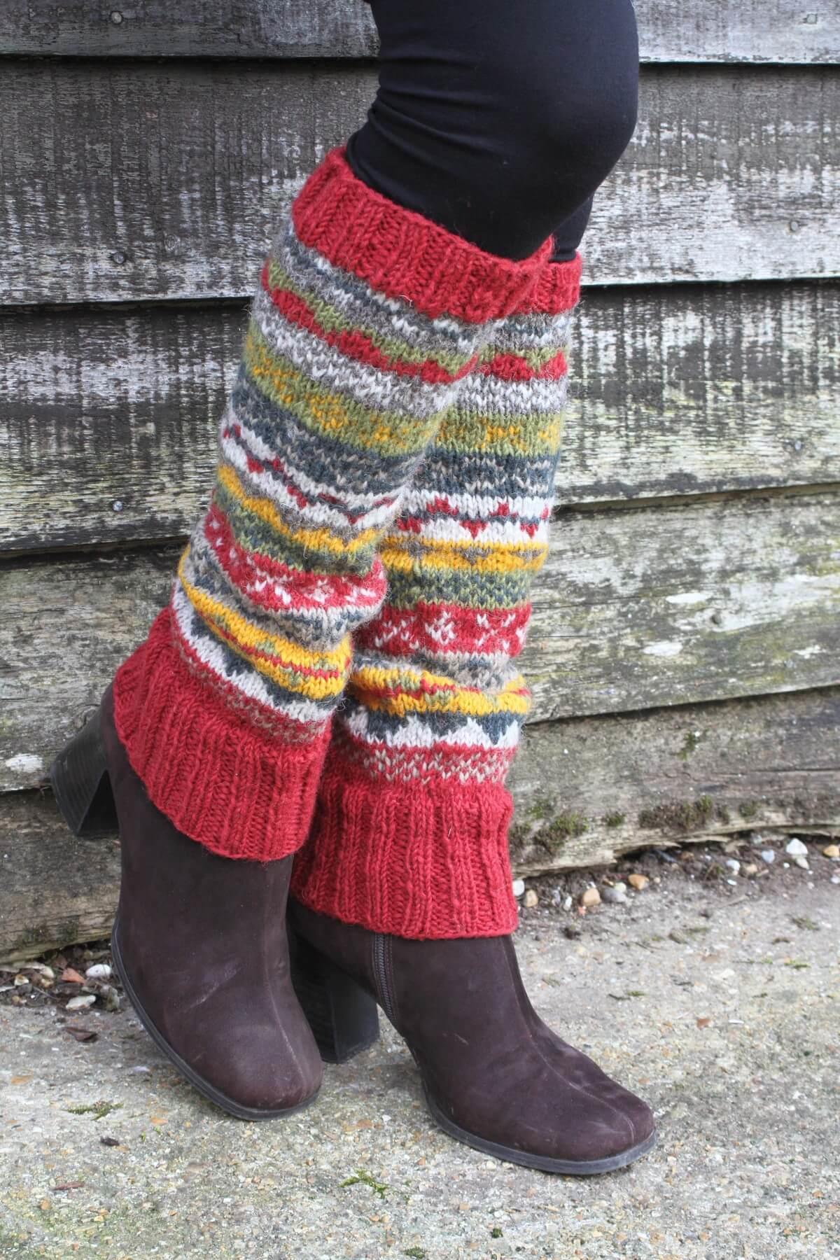 Classic Fairisle Legwarmer Rust