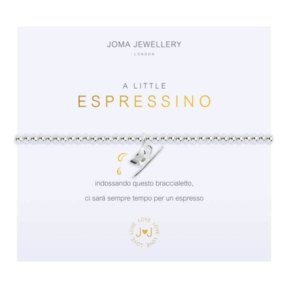 A Little - Espresso - Italian -Silver- 17.5cm Stretch Bracelet