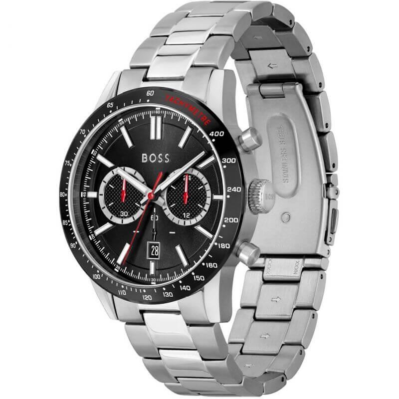 Allure Black Chronograph Dial Stainless Steel Bracelet Gents Watch