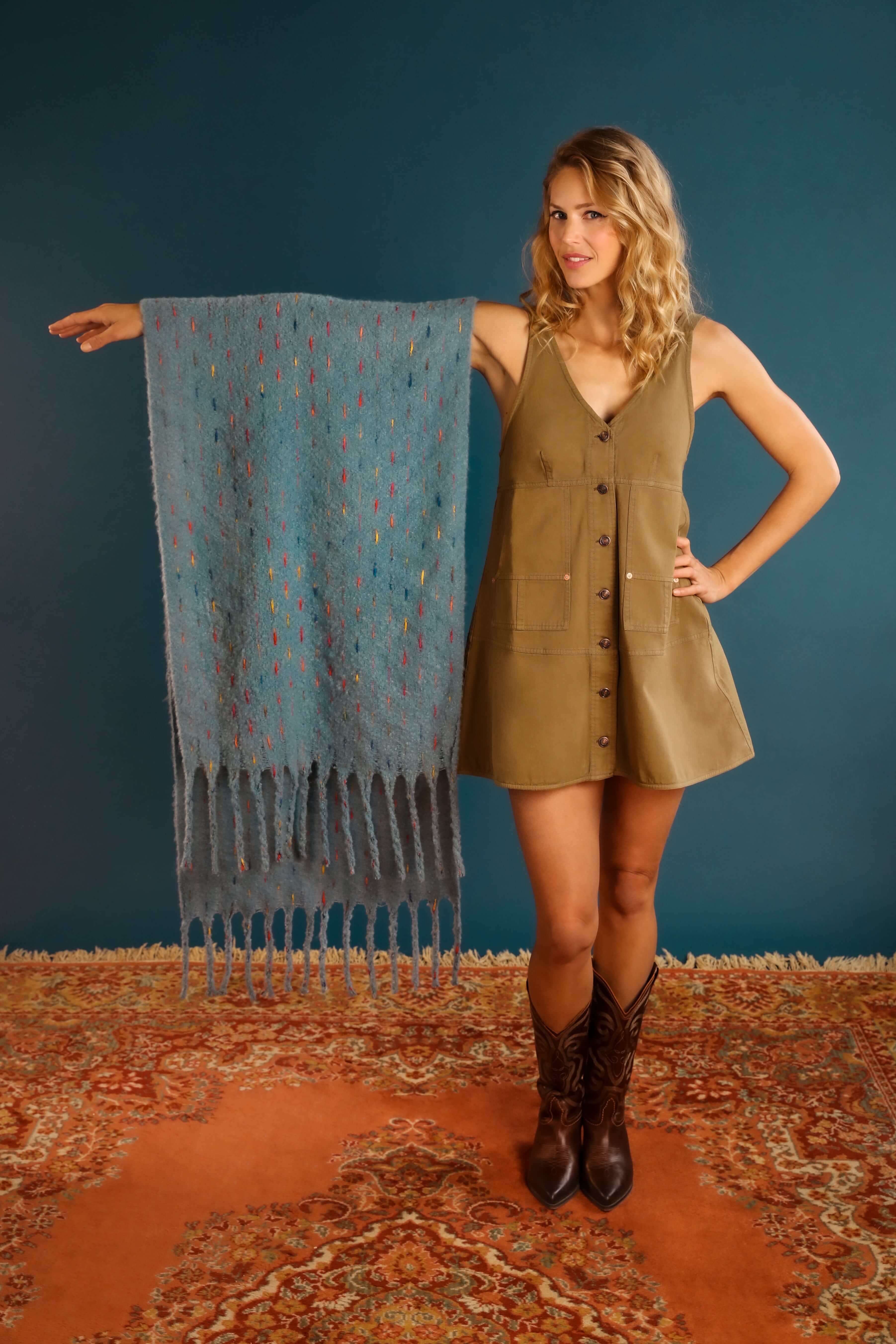 Kelda Cosy Scarf - Denim