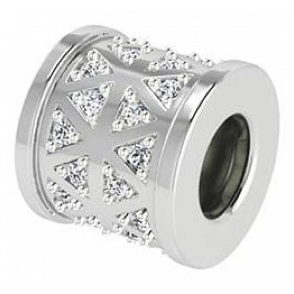 Sterling Silver CZ Triangles Charm
