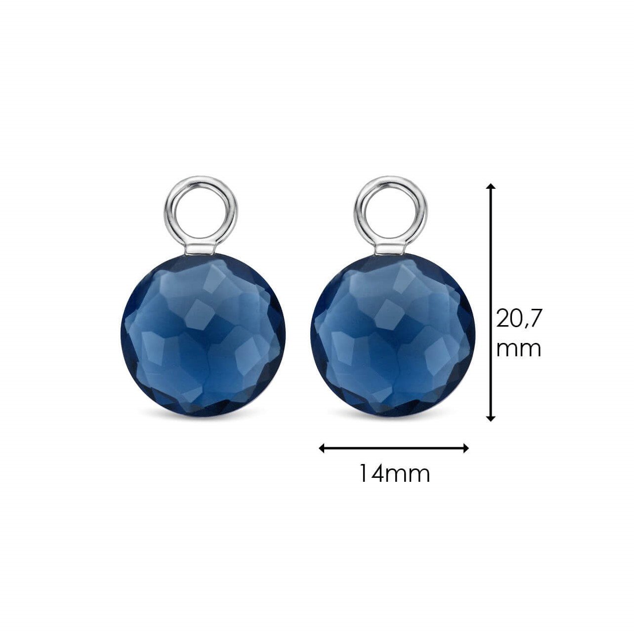 Dark Blue Crystal Silver Ear Charm